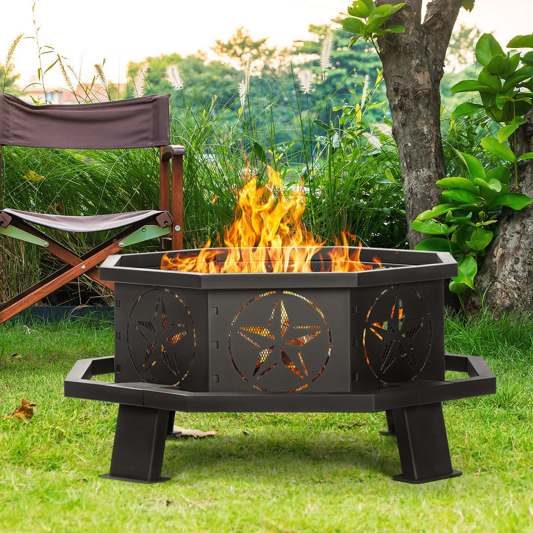 35Inch Eesha Steel Wood Burning Outdoor Fire Pit